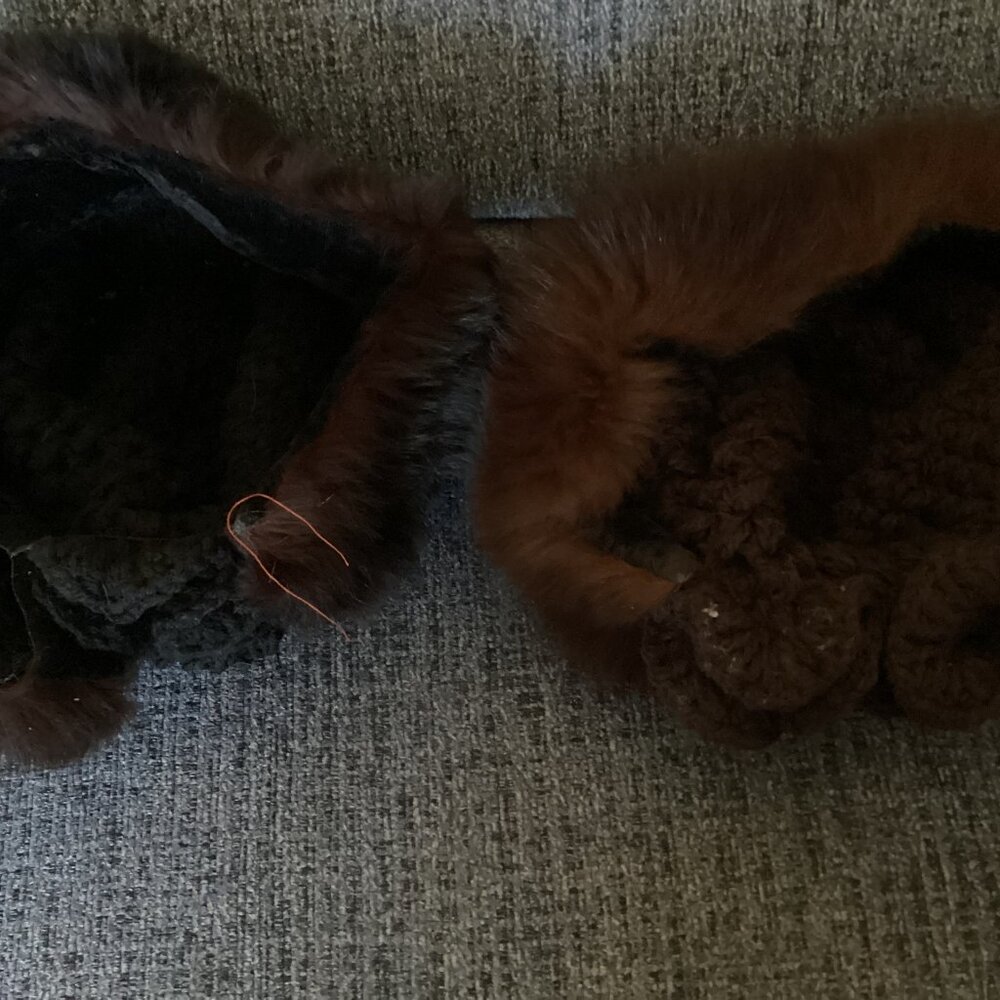 Black and Brown  crochet mink hats